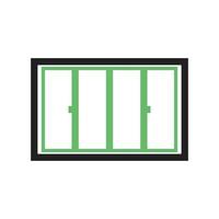 ícone de linha verde e preto do windows vetor