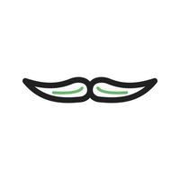 bigode i linha ícone verde e preto vetor