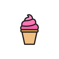 sorvete, ícone de casquinha de gelo eps 10 vetor