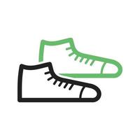 linha de tênis ícone verde e preto vetor