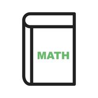 livro de matemática ii linha ícone verde e preto vetor