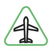 linha de sinal do aeroporto ícone verde e preto vetor