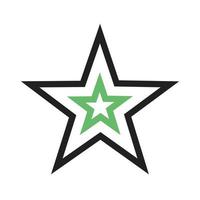 estrela i linha ícone verde e preto vetor