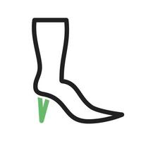 botas longas linha ícone verde e preto vetor