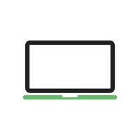 ícone de linha de laptop verde e preto vetor