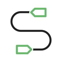 linha de fio conector ícone verde e preto vetor