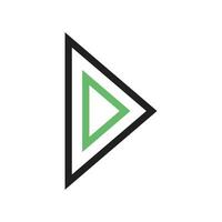 seta triângulo linha direita ícone verde e preto vetor