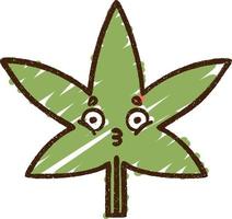 desenho de giz de folha de cannabis vetor