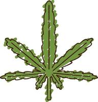 desenho de giz de folha de cannabis vetor