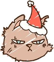 desenho de giz de gato de natal vetor