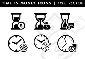 O tempo é ícones de dinheiro Vector grátis