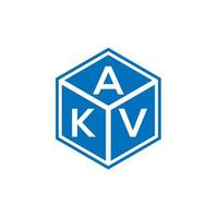 design de logotipo de carta akv em fundo preto. conceito de logotipo de letra de iniciais criativas akv. design de letra akv. vetor