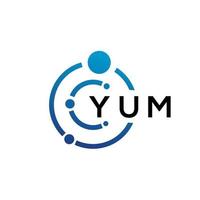design de logotipo de tecnologia de letra yum em fundo branco. yum iniciais criativas carta-lo conceito de logotipo. yum design de letras. vetor