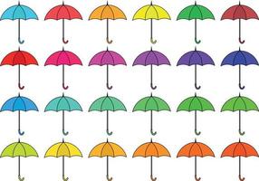 ilustrações coloridas de guarda-chuva. design plano de guarda-chuva. conjunto de ilustração vetorial de guarda-chuvas de cores diferentes. vetor