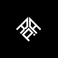 design de logotipo de carta rpa em fundo preto. conceito de logotipo de letra de iniciais criativas rpa. design de letra rpa. vetor