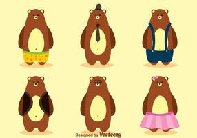 Vector urso com roupas