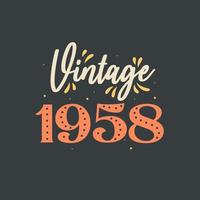 vintage 1958. aniversário retrô vintage de 1958 vetor