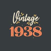 vintage 1938. aniversário retrô vintage de 1938 vetor