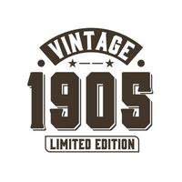 nascido em 1905 aniversário retrô vintage, edição limitada vintage 1905 vetor