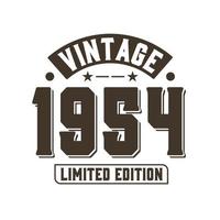 nascido em 1954 aniversário retro vintage, edição limitada vintage 1954 vetor