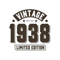 nascido em 1938 aniversário retrô vintage, edição limitada vintage 1938 vetor