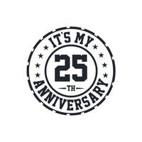 Celebração do 25º aniversário de casamento é o meu 25º aniversário vetor