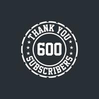obrigado celebração de 500 assinantes, cartão de felicitações para redes sociais. vetor