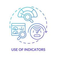 uso de ícone de conceito gradiente azul indicadores. dispositivos de controle. opção de produção mais limpa idéia abstrata ilustração de linha fina. desenho de contorno isolado. vetor