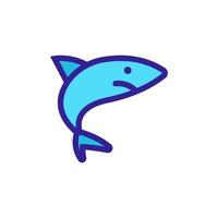 vetor de ícone de tubarão. ilustração de símbolo de contorno isolado