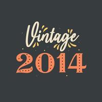 vintage 2014. aniversário retrô vintage 2014 vetor