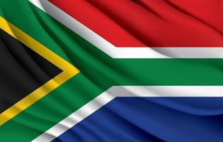 bandeira nacional da áfrica do sul acenando ilustração vetorial realista vetor