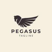 design de símbolo de ícone de vetor de logotipo de cavalo alado pegasus