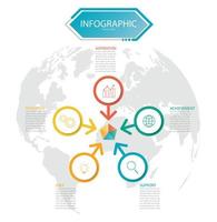 modelo de info-gráfico de negócios de apresentação, modelo de opções de número de infográficos abstratos, usado para web design, opções de etapa de negócios, banner. ilustração vetorial vetor