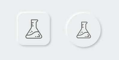 ícone de linha de laboratório no estilo de design neomórfico. copos de química sinais ilustração vetorial. vetor