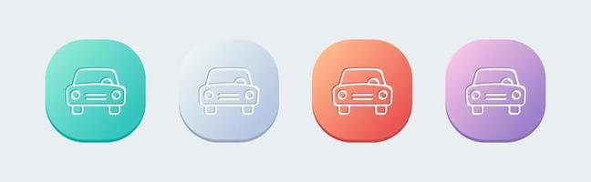 ícone de linha de carro em estilo de design plano. ilustração vetorial de sinais de transporte. vetor