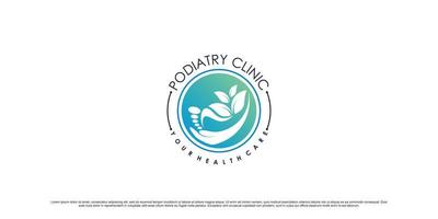 design de logotipo de clínica de podologia para massagem e spa com vetor premium de elemento criativo