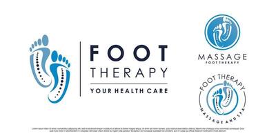 definir coleção de design de logotipo de massagem de terapia de pés com vetor premium de elemento criativo