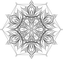 mandala padrão preto e branco. livro de colorir vetor