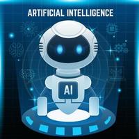 conceito de robô de inteligência artificial vetor