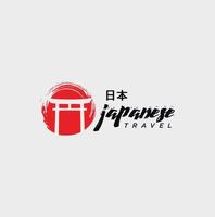 modelo de design de férias de logotipo de viagem no japão vetor