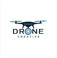 modelo de design de logotipo de fotografia de câmera de drone aéreo vetor