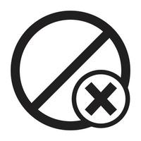 ícone de arte de linha excluir, cancelar ou fechar vetor