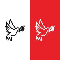ícone de vetor de pomba de natal natal no estilo de contorno