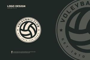 logotipo do clube de vôlei, modelo de emblemas de torneio de vôlei. identidade da equipe esportiva, ilustrações vetoriais de design de crachá e-sport vetor