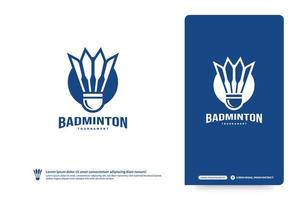 modelo de logotipo do clube de badminton, conceito de logotipo de torneios de badminton. identidade da equipe do clube isolada no fundo branco, ilustração vetorial de design de símbolo esportivo abstrato