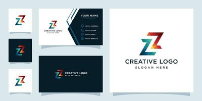 gráficos vetoriais de modelo de design de logotipo colorido geométrico de iniciais z vetor