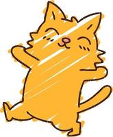 desenho de giz de gato ambulante vetor