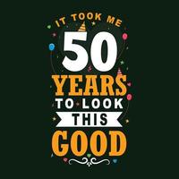 levei 50 anos para parecer tão bom. 50º aniversário e celebração de 50º aniversário design de letras vintage.