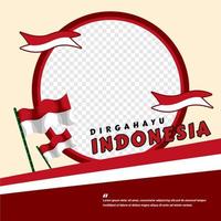dia da independência da indonésia twibbon post de mídia social modelo de conceito de panfleto design de saudação vetor