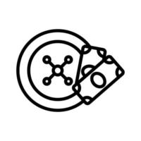 vetor de ícone de cassino de roleta. ilustração de símbolo de contorno isolado